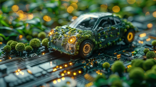 Foto battery highpower elektrische energie voor auto's en mobiele apparaten die worden aangedreven met hernieuwbare energie 3d-weergave van een digitale abstracte achtergrond
