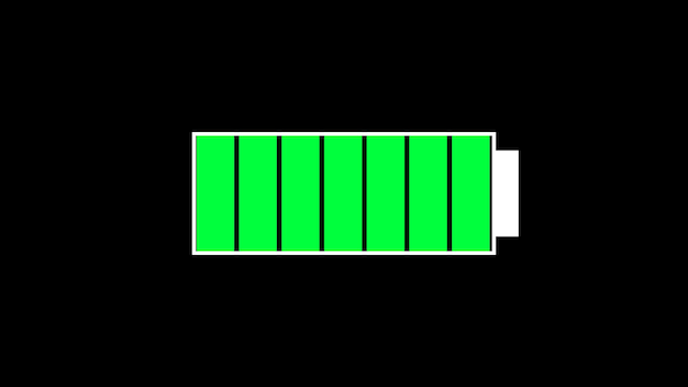 Battery icon on a black background