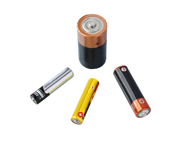 Photo battery isolated on a white background. energy storage.