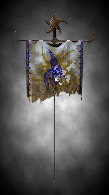 The battle banner 3d illustration