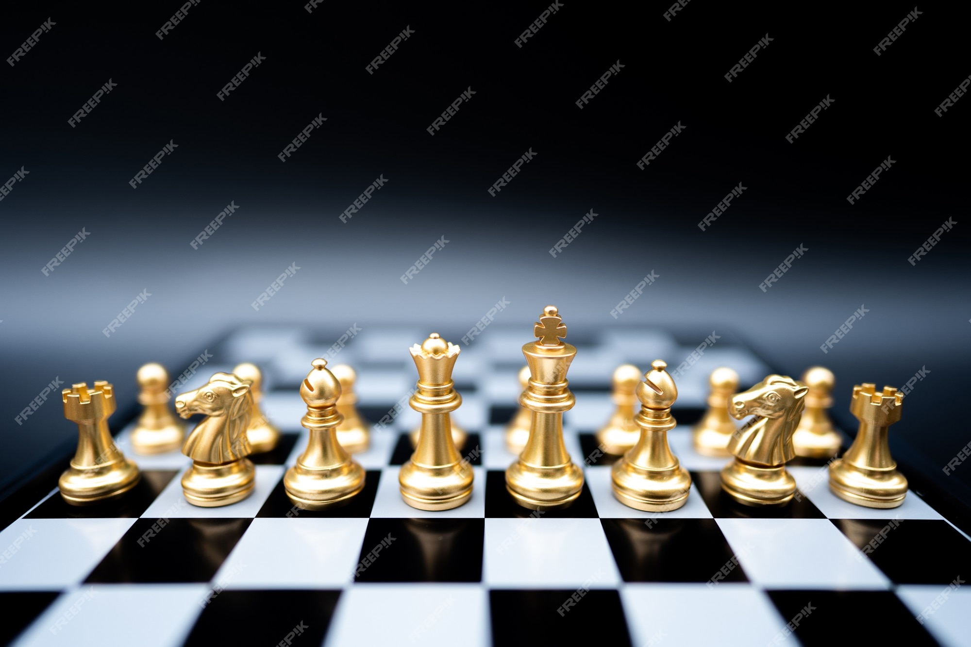 The King in battle chess game stand on chessboard with black