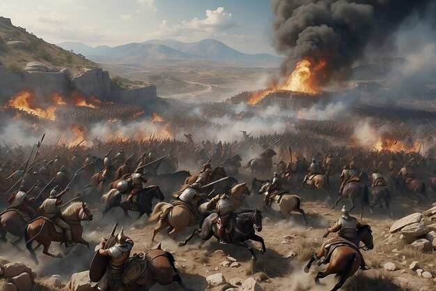 Photo a battle that took place on mount levona in between several hundred seleucids and several hundred hasmoneans