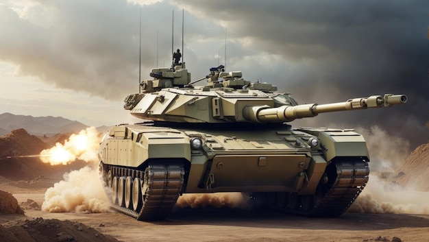 BattleReady Tank Stel een formidabele militaire tank voor met geavanceerde technologie die klaar is voor actie