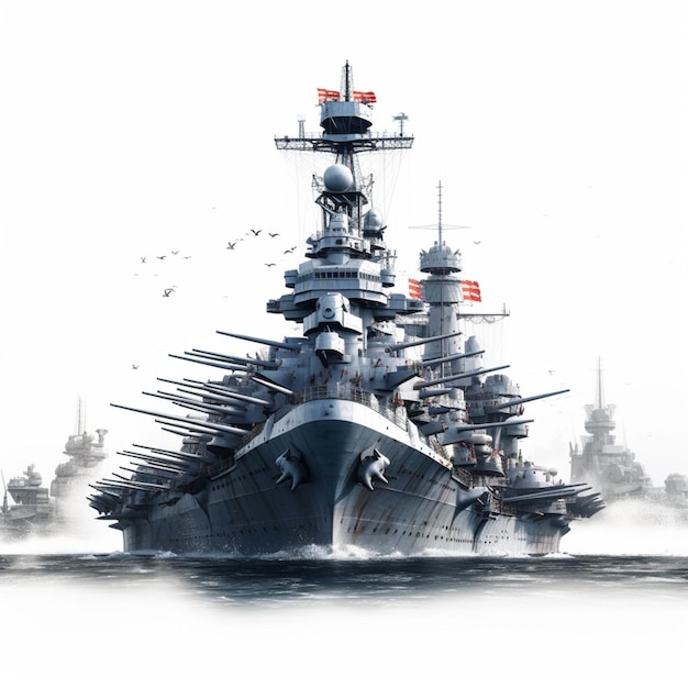 写真 白い背景の戦艦 高品質ウルトラ
