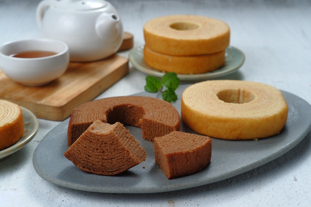 Baumkuchen of boomcake of logcake is een typisch Duitse, en ook populair in Japan als zoete desser