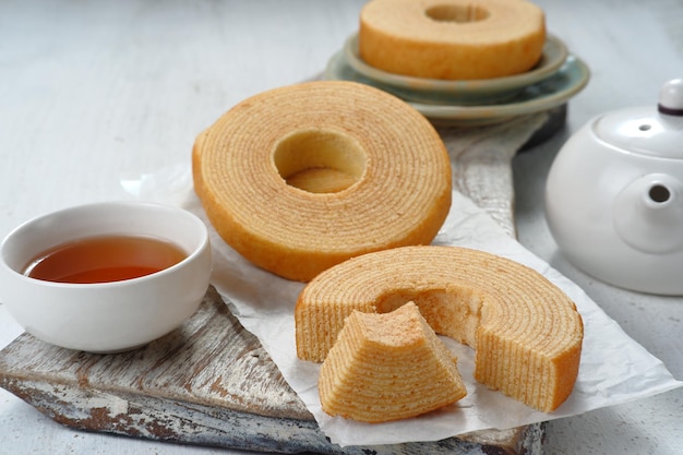 Baumkuchen or tree cake or log cake is a typical german,and also popular in japan as a sweet desser