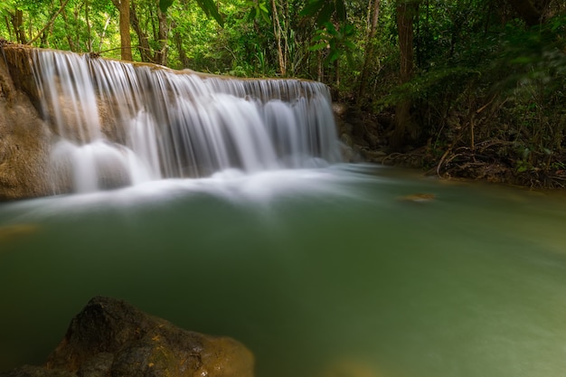 Bautiful Huay Mae Kamin Waterfall in  Kanchanaburi Province