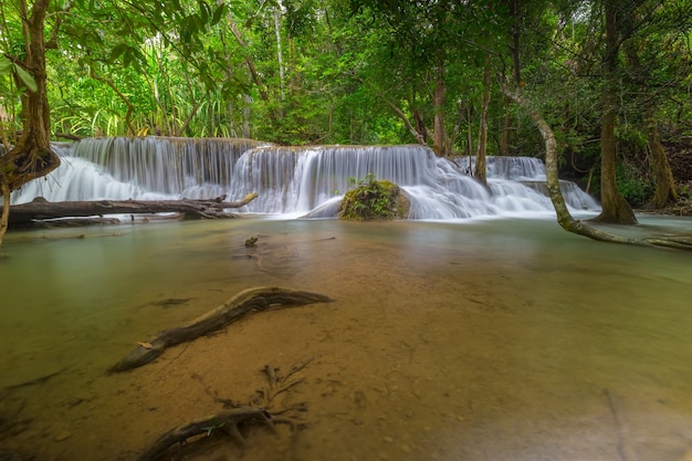 Bautiful Huay Mae Kamin Waterfall in  Kanchanaburi Province