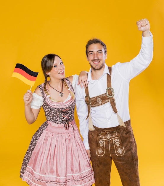 Bavarian couple celebrating oktoberfest