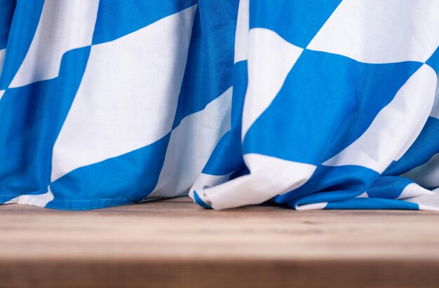 A Bavarian Flag As A Background For Oktoberfest