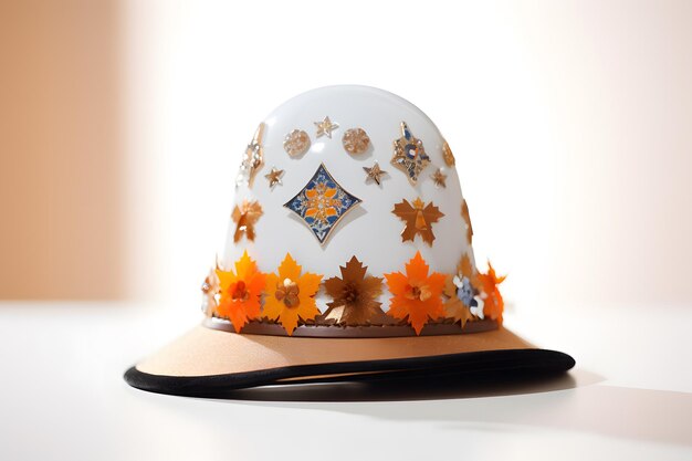 Foto cappello bavarese adornato con i simboli dell'oktoberfest che rappresentano l'inizio della festa