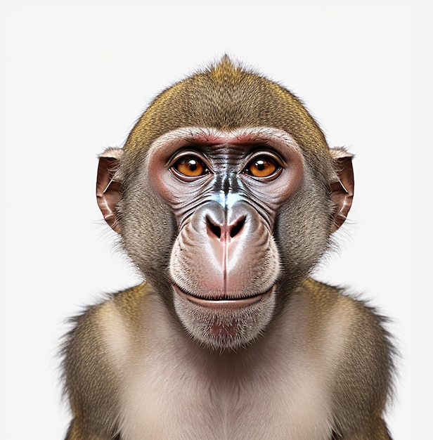 Baviaan aap gezicht geschoten geïsoleerd op witte achtergrond knipsel