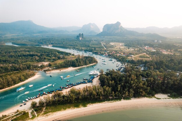 Bay beach and sea in the morning in the tropics