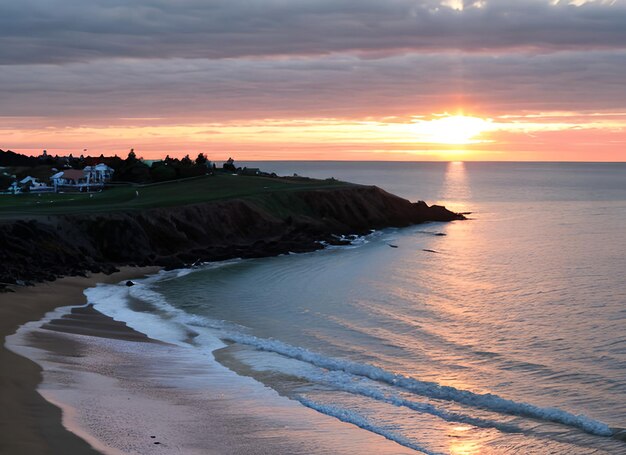 Bay beach sunset