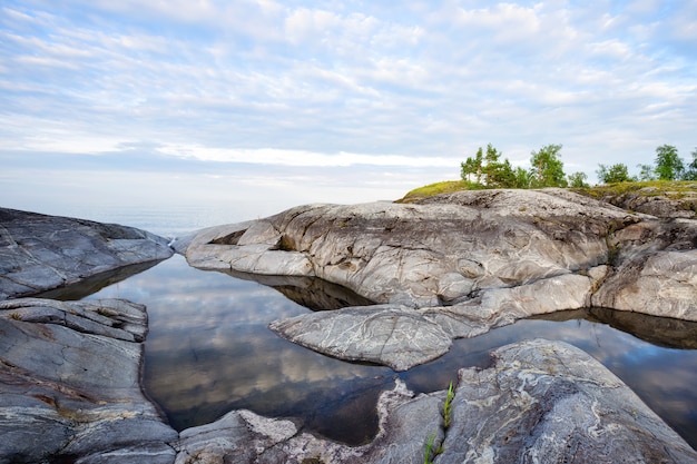 Bay Lake in the rocks