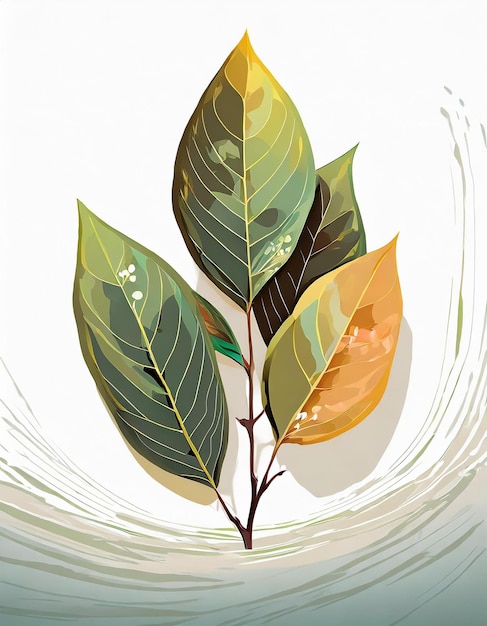 Photo bay laurel tree illustration