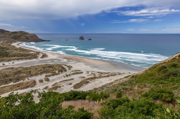 Bay of Flying Sand op het Otagao-schiereiland Southen Nieuw-Zeeland