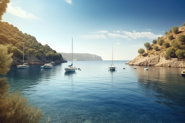 Bay with sailing boats