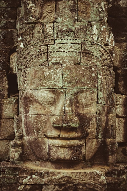 Bayon Khmer temple at Angkor in Cambodia