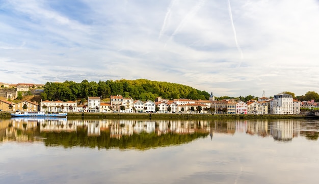 Bayonne city over the Nive river France