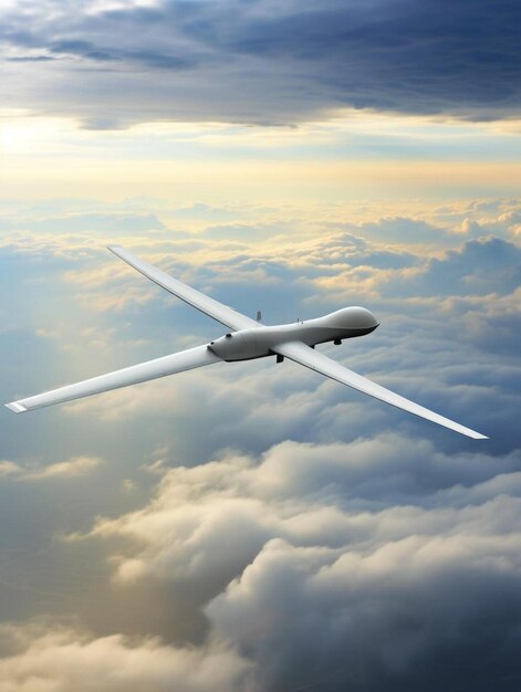 bayraktar tb unmanned aerial vehicle gliding through the clouds bayraktar tb combat drone in flight