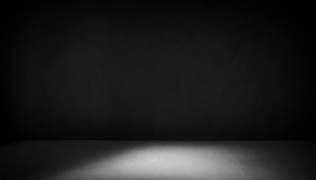 배경 템플릿 배너 또는 페이지로 빛의 밝은 반점이 있는 Bback 텍스처 배경 검은 플래스터 벽
