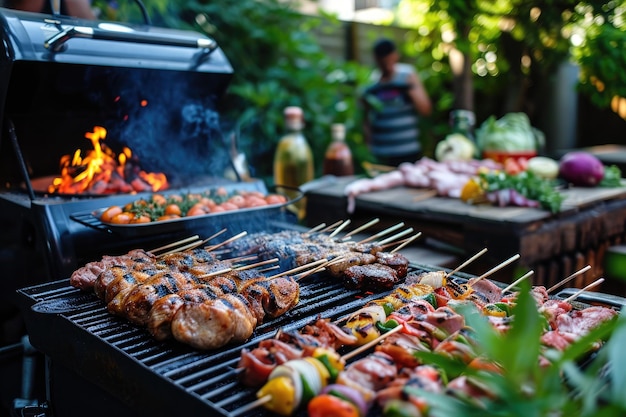 친구 들 과 함께 뒷마당 에서 BBQ 파티