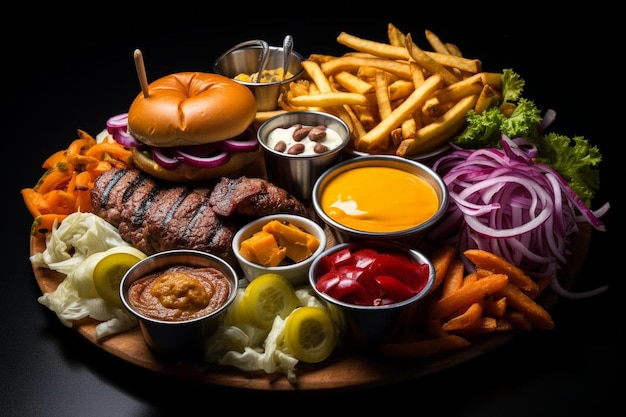 BBQ Bacon Cheddar Burger Combo Platter