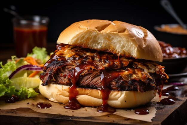 BBQ Beef Brisket Sandwich beste BBQ beeldfotografie