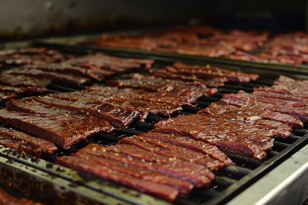 Bbq beef on grill