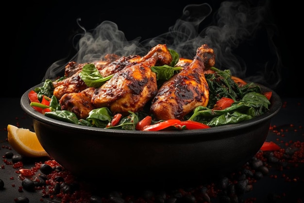 BBQ Chicken and Spinach Salad