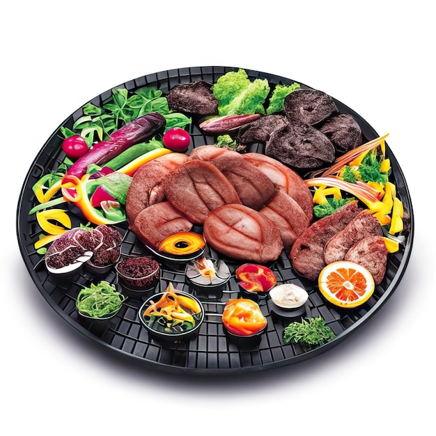 Фото Брязное блюдо с мясом и овощами