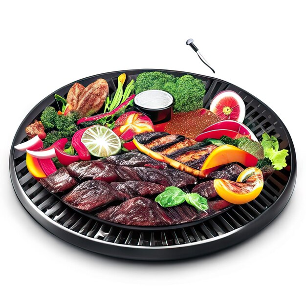 BBQ dish with meat and vegetables