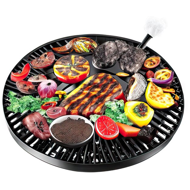 BBQ dish with meat and vegetables