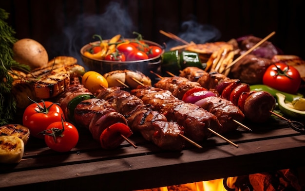 BBQ food party zomer vlees grillen in de middag