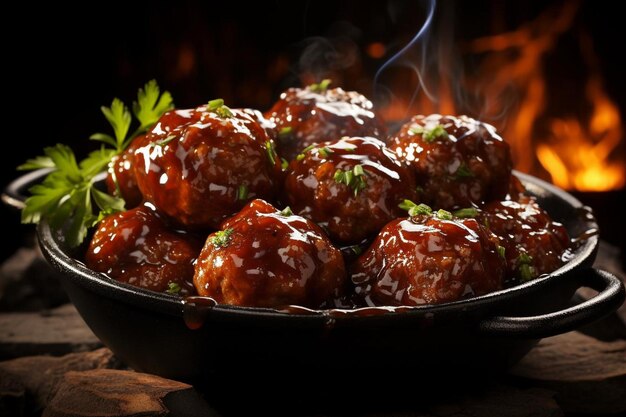 BBQ Glazed Meatball Appetizers