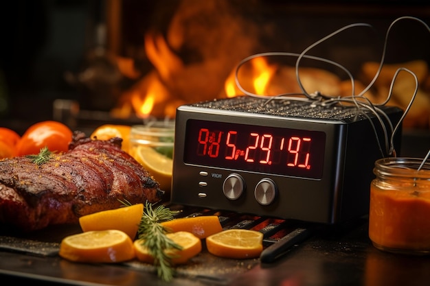 BBQ Grill with Digital Temperature Thermometer