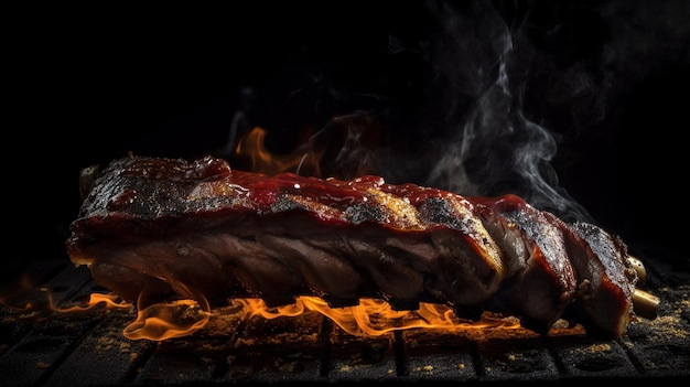 A bbq grill with a smokey bbq grill on it.