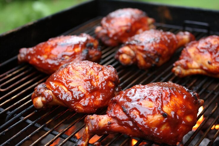 Photo bbq grilled turkey legs