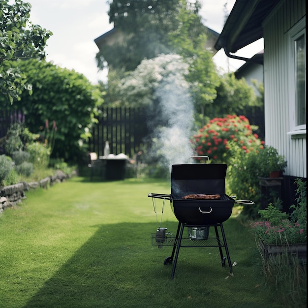 Bbq in de achtertuin.