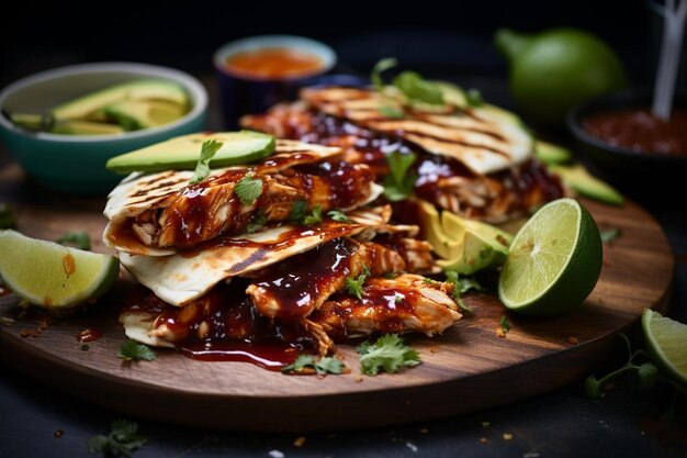 Foto bbq kip quesadillas met avocado