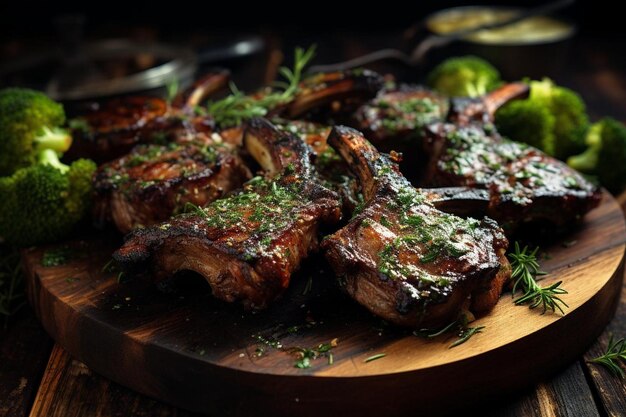 BBQ Lamb Chops 최고의 BBQ 이미지 사진