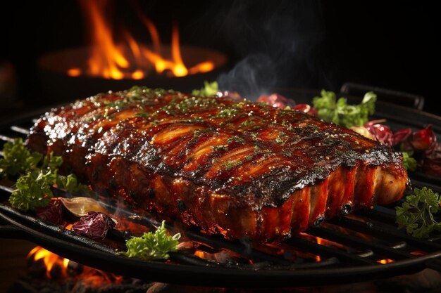 Foto ripelle al barbecue su una griglia calda