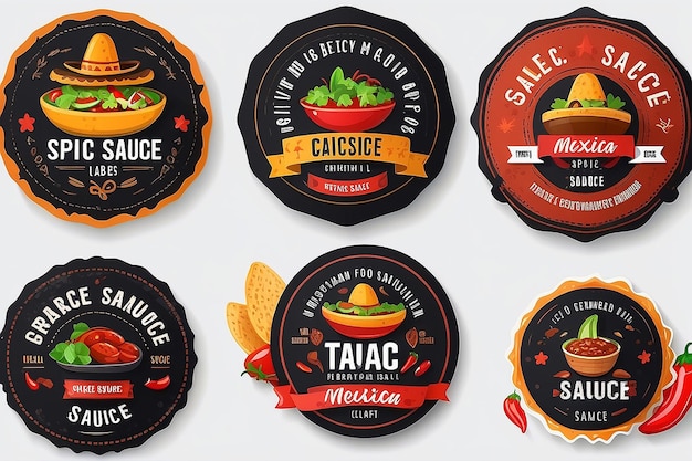 Photo bbq sauce label design taco sauce label design mexican food packaging barbecue spicy sauce packaging label