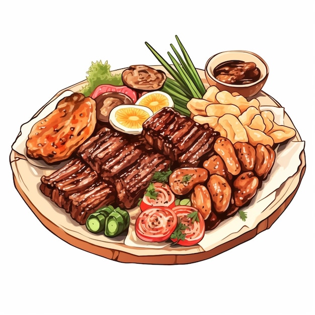 A BBQ Set Vector typically includes a range of barbecuerelated graphics from grilled foods to BBQ