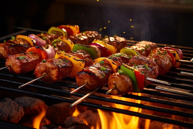 BBQ skewers with vibrant spices