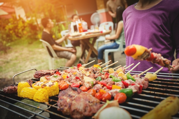 BBQ-voedsel feest zomer grillen vlees.
