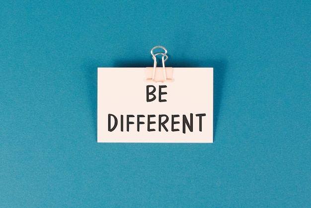 Be different is standing on the paper, make a difference,
coaching and motivation