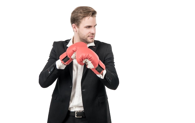 Be ready to fight Professional man in fighting position Business fight