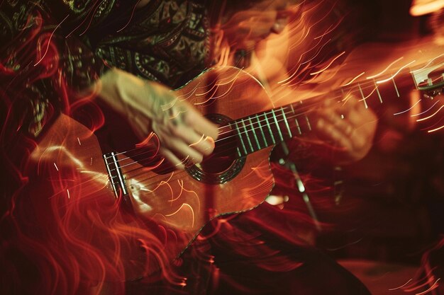 Photo be transported by the energy of flamenco as the gu generative ai